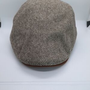 Classic Brown Herringbone Flat Cap